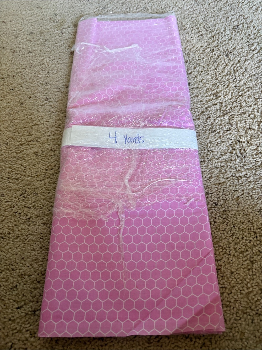 Pink Honeycomb Print  Fabric - 4 Yards available selling 1yard price,44”